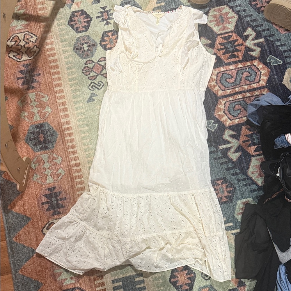 Matilda Jane Cream Eyelet Ruffle Maxi Dress